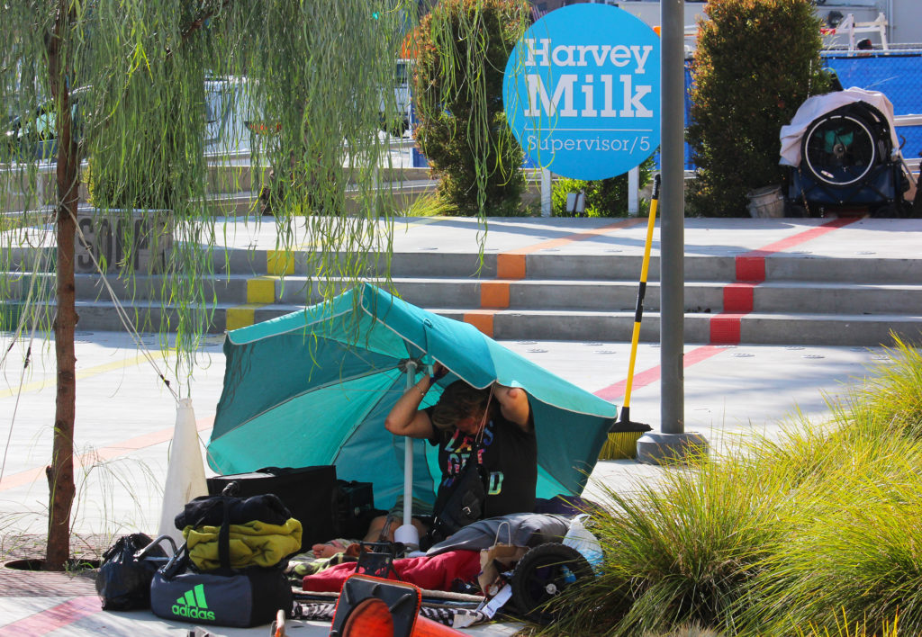 Homeless Person Harvey Milk Park