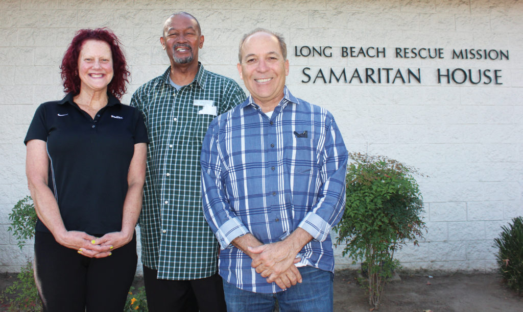 Kathy Fountain, Ed Robinson and Robert Probst, Long Beach Rescue Mission