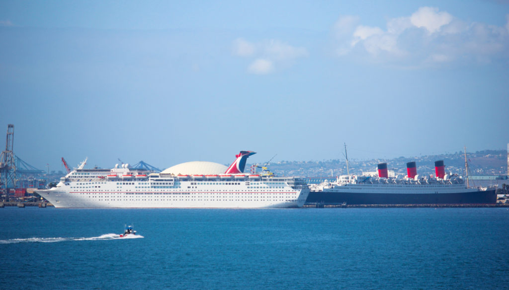 Carnival Cruise Ship and Queen Mary